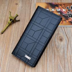 2021 high quality wholesale fashion black color leather man wallet
