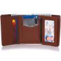 RFID Mens Wallet Deluxe Capacity Trifold genuine leather wallet