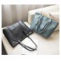 OEM1002  Women Handbag New Fashion Design Shoulder Bag with Tassel PU Leather Solid Large Tote for Shopping Storage Bag
