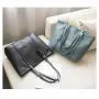 OEM1002  Women Handbag New Fashion Design Shoulder Bag with Tassel PU Leather Solid Large Tote for Shopping Storage Bag