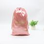 Custom Gold Logo Satin Drawstring Dust Bag Shoes Packaging Fashion Style Women Satin Dance Shoes Pouch