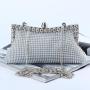 HR342 Aluminum Bead Lock Buckle Color Ding Satin Clutch Bag Sheet Evening Handbag Rhinestone Evening Dress Celebrity Banquet Bag