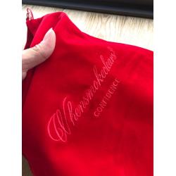 Wine Red Velvet Fabric Christmas Gift Bag