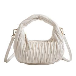 2024 Summer New Niche Design Bag Female Pleated Cloud Crossbody Handbag Crossbody Everything Crescent Bag