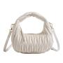 2024 Summer New Niche Design Bag Female Pleated Cloud Crossbody Handbag Crossbody Everything Crescent Bag