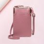 New Fashion Ladies Single Shoulder Crossbody Bag Pu Zipper Litchi Print Mobile Phone Bag Korean Multi-functional Mini Bag