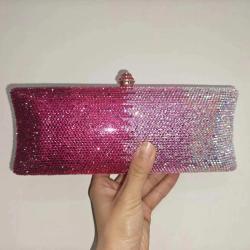 New Fashion Women Crystal Box Clutch Evening Handbags Wedding Party Bridal Colorful Rhinestone Handbags Purse Evening bag
