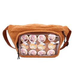 Wholesale Fashion Sherpa Ita Fanny Pack Custom Design Sherpa Ita Fanny Bag With Clear Window