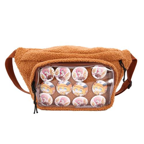 Wholesale Fashion Sherpa Ita Fanny Pack Custom Design Sherpa Ita Fanny Bag With Clear Window