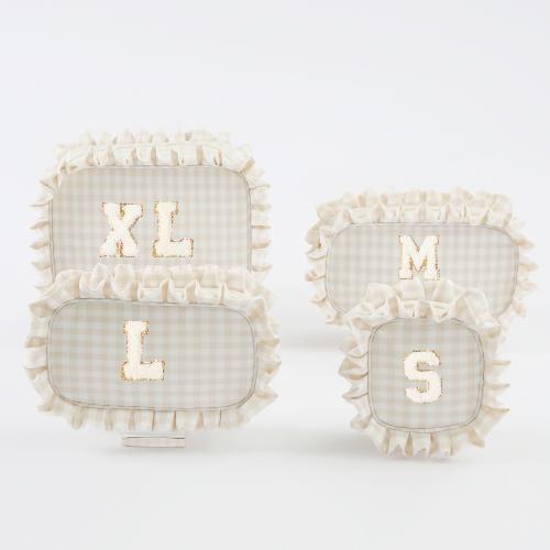Keymay Rts Exquisite Gingham Ruffle Mini Coin Purse Cosmetic Storage Bag Make Up Organizer Travel Makeup Bag Cute Makeup Pouch
