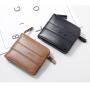 OEW046 Fashion Zipper Men's Wallet Money Bag Solid Color Business Short Wallet Pu Leather Coin Purse Business Credit Card Holder
