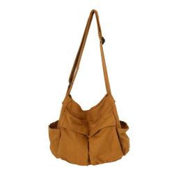 ZX074 Canvas Messenger Crossbody Shoulder Bag Hobo Bag with Multiple Pockets One Shoulder Bags Crossbody Zipper Purse For Women