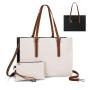 2pcs Laptop Tote Bag for Women Briefcase for 15.6 in Waterproof Leather Bag with USB Fashion Business Work Shoulder Handbag set