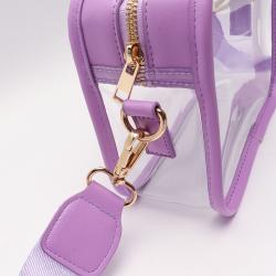 Personalized Transparent Shoulder Bag Clear Approved Clear Stadium Bags with Strap Women Custom PVC Messenger Bags