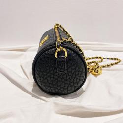 2024 Custom Luxury Leather Crossbody Bag For Fashion Women With Two Balls Shoulder Chain