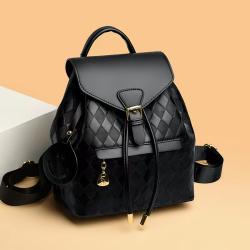 2024 New Pu Leather Shoulder Bag Women Bucket Type Fashion Bag Draw String Customs Backpack Bags for Lady Polyester OEM