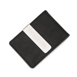 CUIKCA Mens Wallet Pu Leather Designer Wallets Famous Brands Card Holder Stainless Steel Money Clip