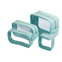 New Products Clear Custom Pouch with Ziplock Designer Transparent Makeup Brushes Bag PVC Travel Cosmetic Bag