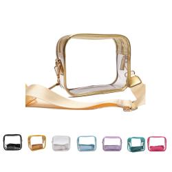 New Trends Waterproof PVC Gift Bags Custom Transparent Cosmetic Bag Crossbody Standup Zipper Closed PVC Bag