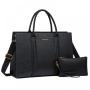LOVEVOOK 2pc Fashion 15.6in Classic Ladies Hand Bags Top Handle Tote Bags Shoulder Bags Work Elegant Luxury Women Handbags Purse