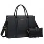 LOVEVOOK 2pc Fashion 15.6in Classic Ladies Hand Bags Top Handle Tote Bags Shoulder Bags Work Elegant Luxury Women Handbags Purse