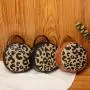 Retro leopard print small round bag 2024 women handbag factory wholesale Korean style trend of shoulder bag for women