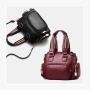 2024 Retro women's bag new large capacity Boston bags casual handbag soft PU leather bag for women