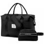 LOVEVOOK 2023 2pcs Cute Foldable Travel Tote Duffle Bag with Toiletry Purse Carry On Weekender set Men Women Travel Luggage Bags