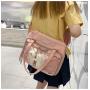 Wholesale PU Leather Girls Tote Bag Fashion Customized Ita Bags Clear PVC Window Pins Display Shoulder Bags for Women