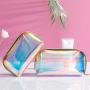 Gelory Fashion Holographic Clear PVC Makeup Pouch Waterproof Glitter Laser Shell TPU Cosmetic Bag
