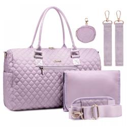 LOVEVOOK Wholesale Custom Logo 5 in1 Large Diaper Tote Travel Bags Mommy Weekender Duffel Bags Ladies Overnight Bag For Women