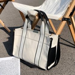 Large capacity canvas bag for women's 2023 new niche portable tote bag