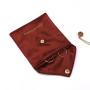 2023 New Design Satin Envelope Jewelry Packaging Bag Necklace Earring Satin Jewelry Pouch With Gold Button