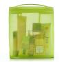 China Factory Wholesale Custom Portable Nylon Mesh Zipper Style Round Cosmetic Bag