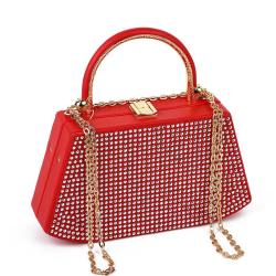 HR683 Women New Designed PU Diamond Brightly Clutch Handbag Fashion Retro Dinner Bag Ladies Luxury Metal Handheld Party Bag