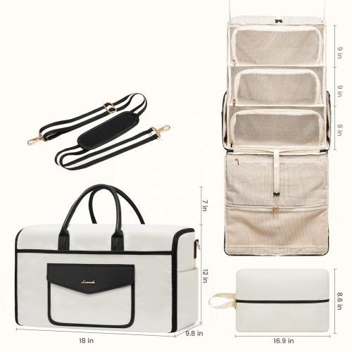 2024 LOVEVOOK new arrival Portable Hanging Weekender bags for women carry on overnight large capacity foldable travel duffel bag
