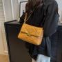 Luxury Leather Handbags Embroidered Plaid Shoulder Bag Custom Logo Crossbody For Women