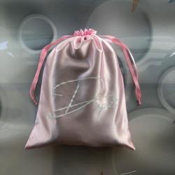Flexography Large 12*16 inch Satin Packaging Bag For Apparel Custom Logo Printed Satin Shoe Bag Satin Drawstring Pouch
