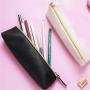 Gelory Lovely Stationery Bag PU Leather Pen Pencil Case Cute Slim Zipper Cosmetic Bag Small Pencil Pouch Portable