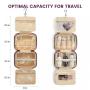 Waterproof Multi Pocket Travel Makeup Bag with Hanging Hook Travel Essentials Cosmetic Bag Travel Organizer Toiletry Bag Women