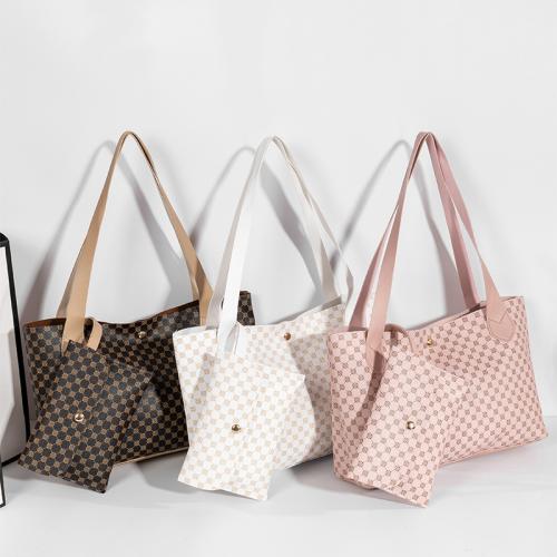 Wholesale Summer Autumn New Large Capacity Ladies Purse And Handbag 2 In 1 Plaid Printed Tote Bag Mother And Son Bag