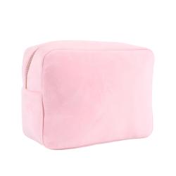 Super Soft Japanese Style Personalized Custom Wholesale Makeup Pouch Women Velvet Initial Terry Cloth Towel Cosmetic Bag