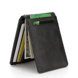 ZHF014 Creative Men's Purse PU Card Bag RFID Anti-theft Brush Dollar Clip Fashion Crazy Horse Pattern Card Set Wholesale