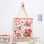 Hot Selling Reusable Natural Cotton Cute Cartoon Shopping Canvas Tote Bag Custom Logo Printed Wholesale