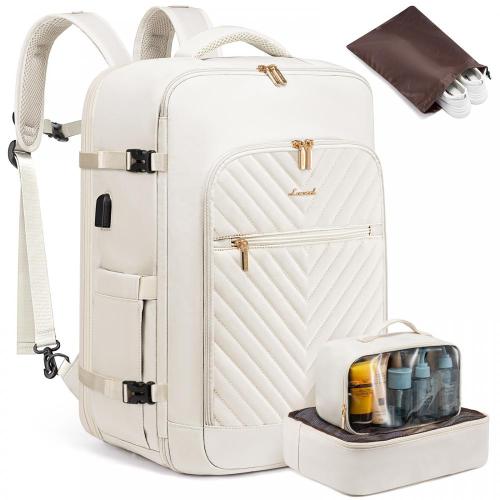 LOVEVOOK quilted high quality carry on 17in laptop backpack hiking notebook school bag large 40L flight approved travel backpack