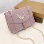 Korean New Style Small Ladies Tassel Bag Fashion Diamond Lattice Chain Shoulder Crossbody Bag Printing Square Casual Bag