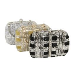 New golden sequin bag European and American style dress clutch bag metal chain women's crossbody bags handbags ladies clutches pochette femme