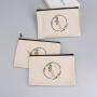 Custom Design Logo Printing Canvas Cosmetic Zipper Bag Natural Travel Bag Cotton Canvas Pen Makeup Cosmetic Pouch