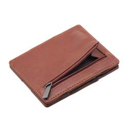 Stylish Leather Magic Flip NFC Protection Slim Magic Wallet with Pull Tab Card Holders