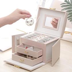 KBW684  Simple Drawer Jewelry Organizer Creative Coiled Silk Pattern Jewelry Box High Quality Earrings Earrings Ring Jewelry Box